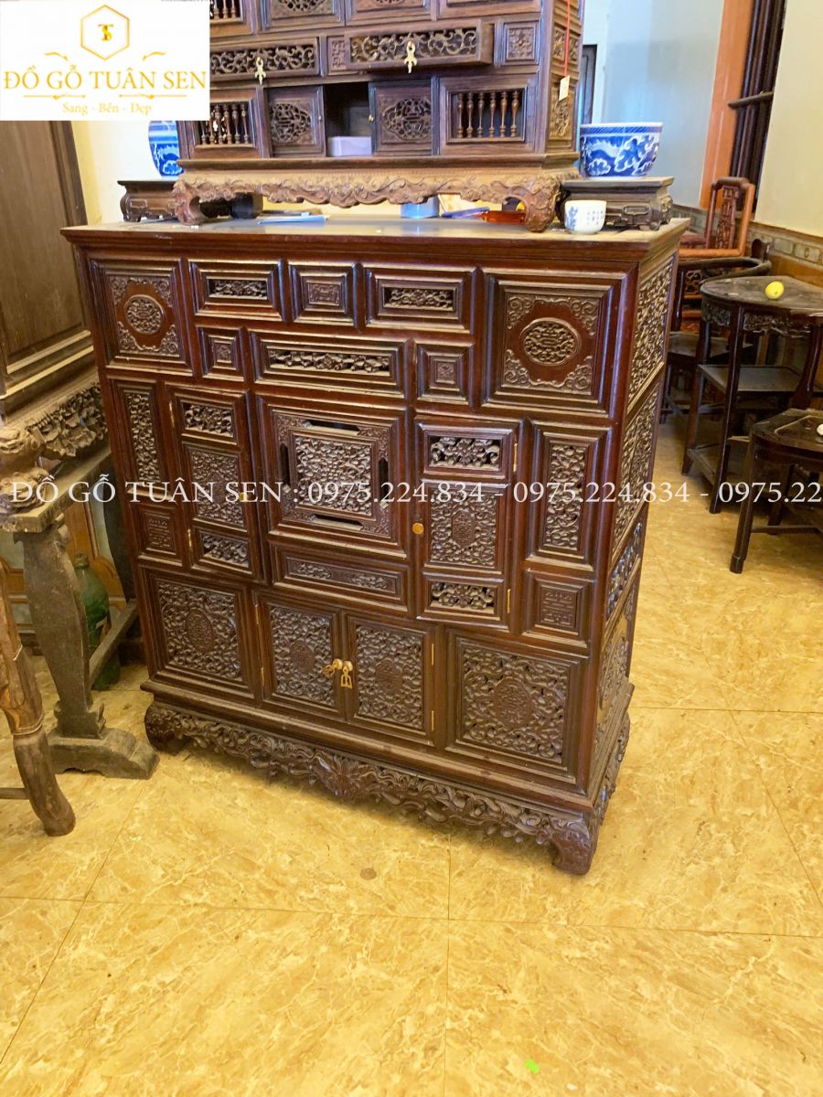 Hình ảnh tủ huế gỗ gụ